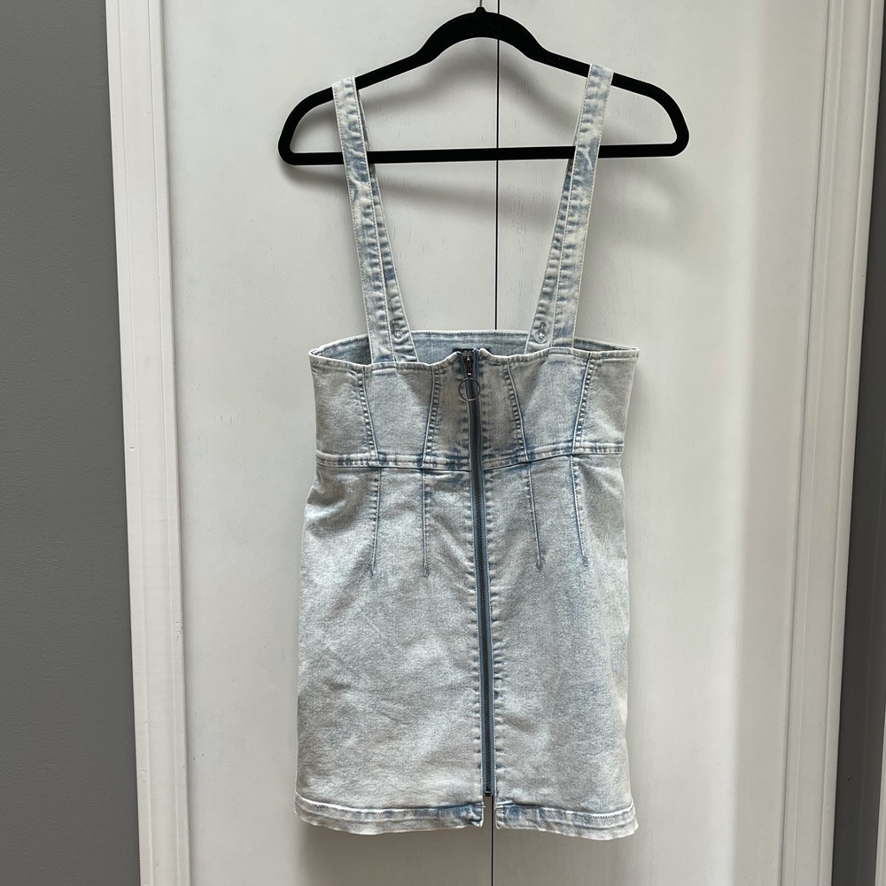 Wild Fable overall acid washed denim mini dress